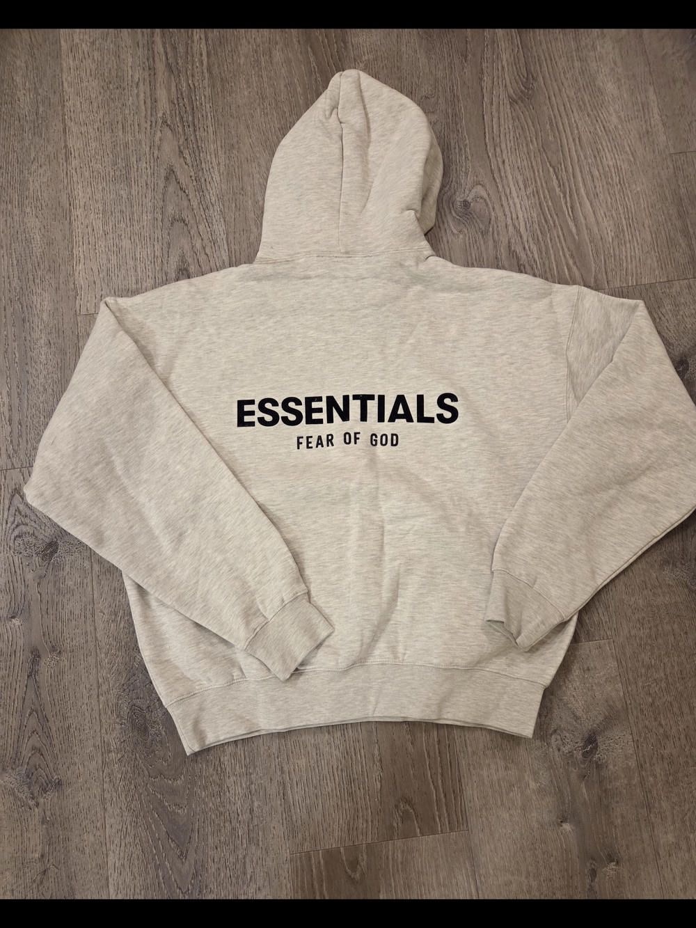 Fear of God Essentials-Light Oatmeal Hoodie with Back Logo